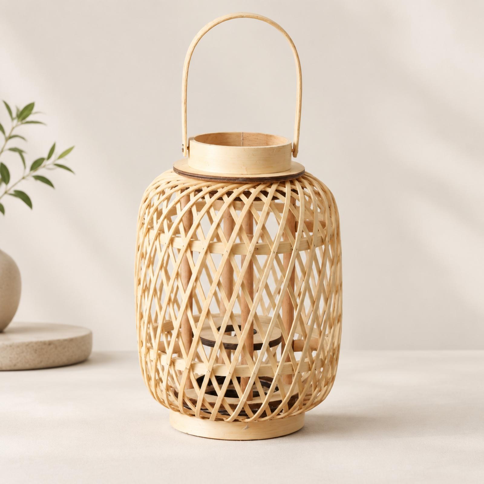 Bamboo Candle Lantern Holder H - огляд і ціна Candle Holder Decor