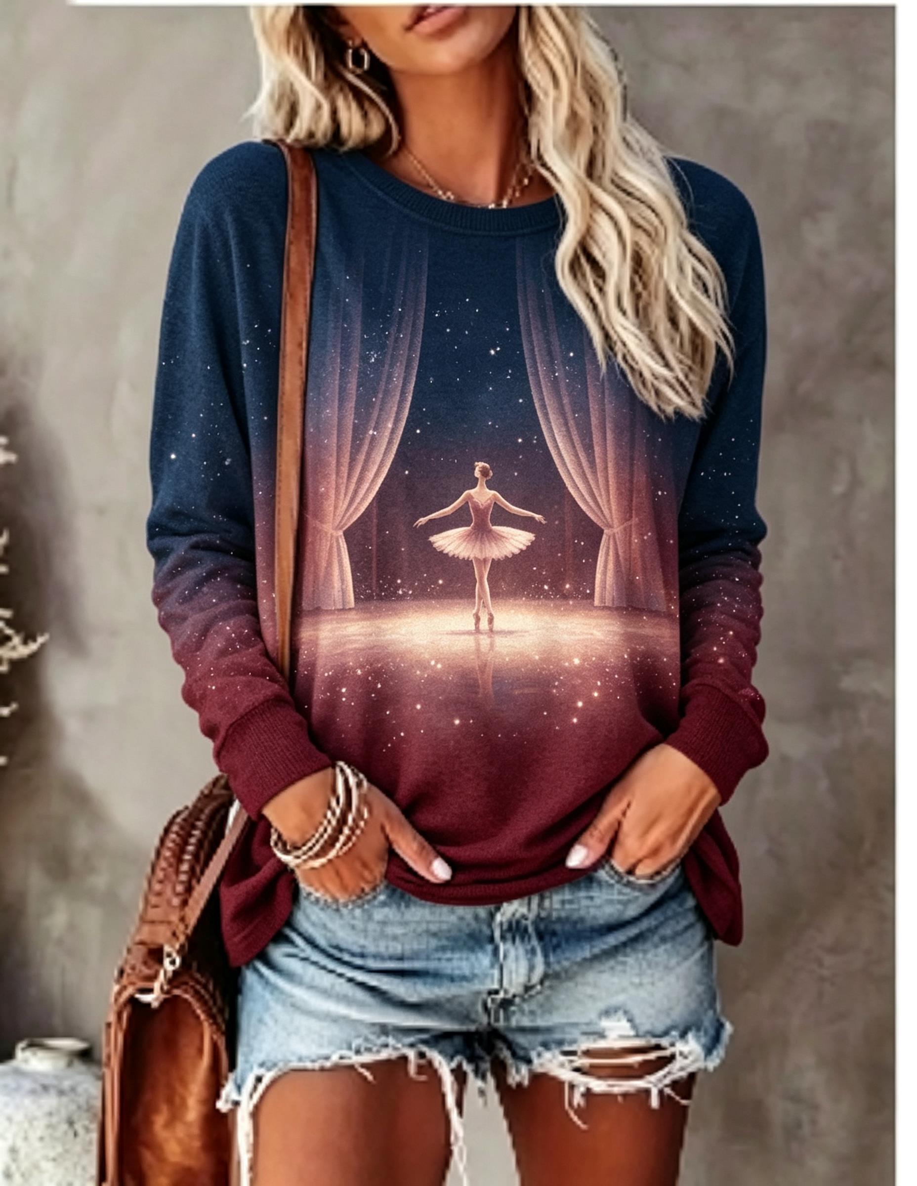 Women Long Sleeve T‑Shirt Ball - огляд і ціна Curtain Curtain