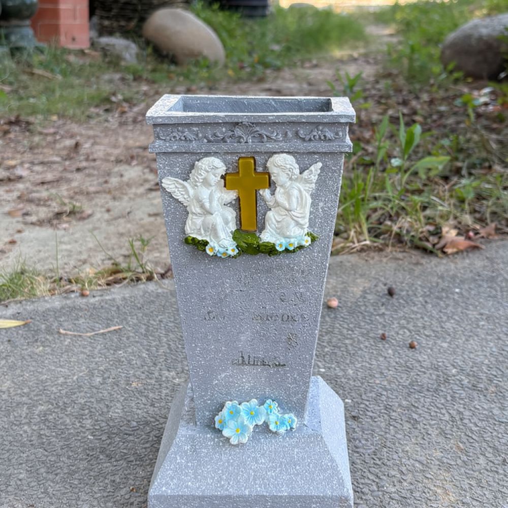 Resin Solar Cross Cemetery Vas - огляд і ціна Vase Decor