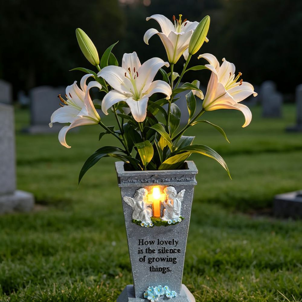 Resin Solar Cross Cemetery Vas - огляд і ціна Vase Decor