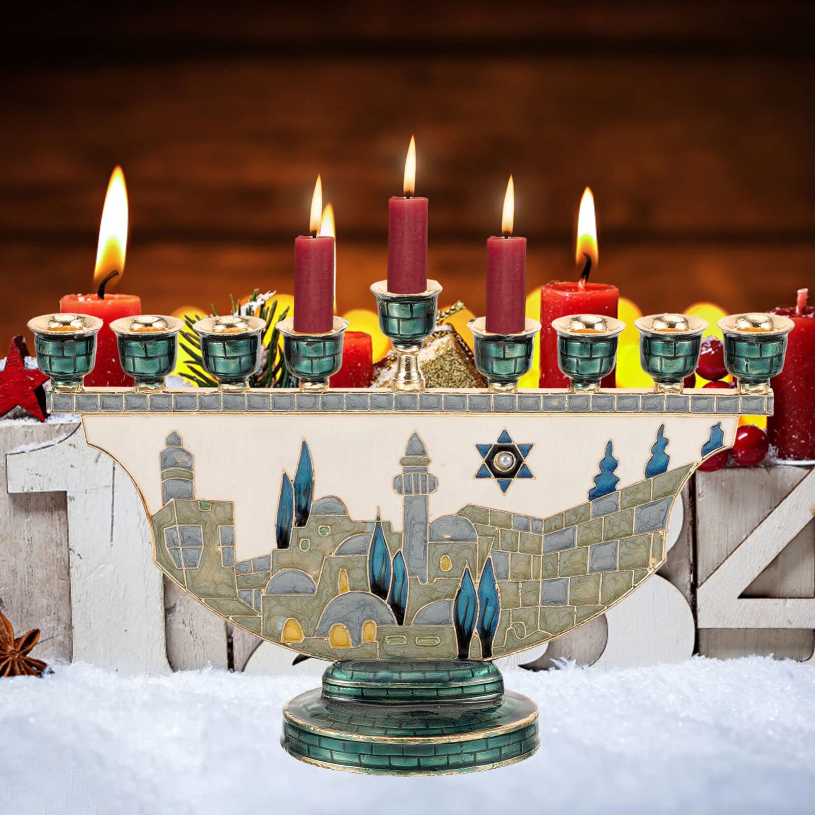 Jerusalem Menorah Hanukkah Can - огляд і ціна Candle Holder Decor